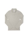 Dames polo B&C My Polo 210 Long Sleeve heather Grey Fog